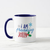 Ich bin froh, Jolly, frohe Weihnachtsgeist Tasse (Links)