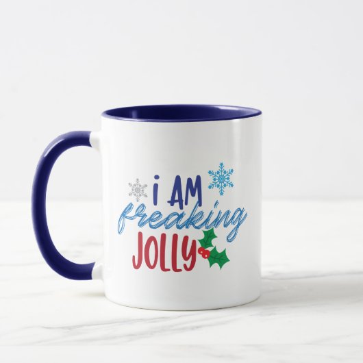 Ich bin froh, Jolly, frohe Weihnachtsgeist Tasse (Links)
