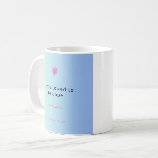 "Ich bin froh zu sein" Affirmation Tasse ☕ 🔥 (Vorderseite Links)
