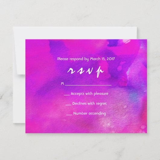 ICH BIN FUCHSIA WATERCOLOR Bat Mitzvah Einladung (Vorderseite)