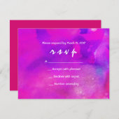 ICH BIN FUCHSIA WATERCOLOR Bat Mitzvah Einladung (Vorne/Hinten)