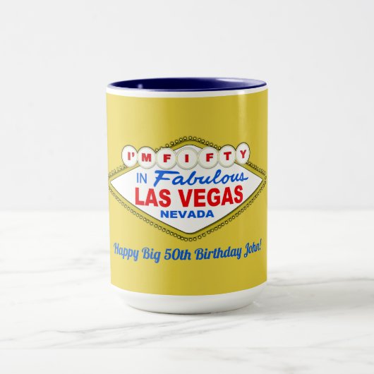 Ich bin FÜNFZIG in LAS VEGAS Tasse (Zentrum)