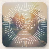 Ich bin für Abenteuer dankbar Getränkeuntersetzer (Vorderseite)