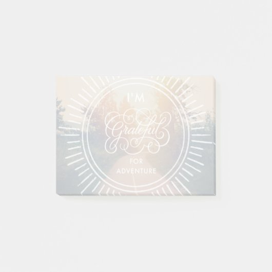 Ich bin für Abenteuer dankbar Post-it Klebezettel (Vorderseite)