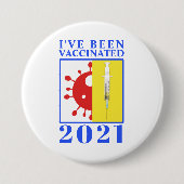 Ich bin für Covid-19 2021 geimpft worden Button (Vorderseite)