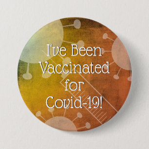 Ich bin für Covid-19 geimpft worden, Orange Grung Button