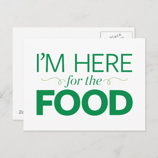 Ich bin für das Essen hier Postkarte (Vorne/Hinten)