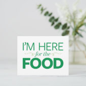 Ich bin für das Essen hier Postkarte (Stehend Vorderseite)