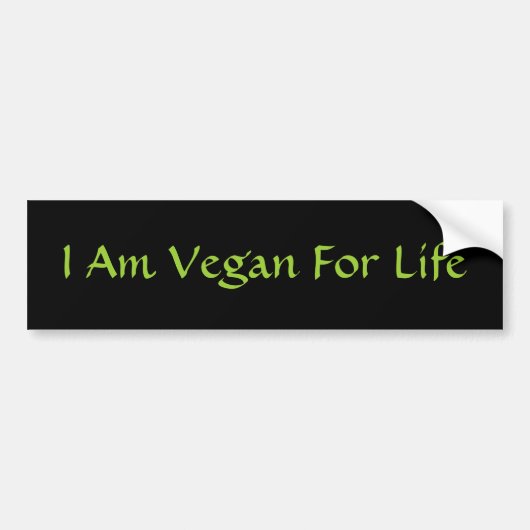 Ich bin für das Leben vegan. Grün. Slogan. Autoaufkleber (Vorne)