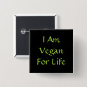 Ich bin für das Leben Vegan. Grün. Slogan. Gestalt Button (Vorne & Hinten)