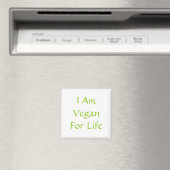 Ich bin für das Leben Vegan. Grün. Slogan. Gestalt Magnet (In Situ (Geschirrspüler))