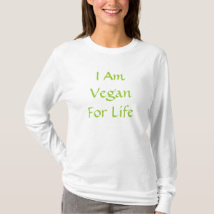 Ich bin für das Leben Vegan. Grün. Slogan. Gestalt T-Shirt