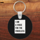 Ich bin für das Vegane Tier ohne Stimme Schlüsselanhänger (Vorderseite)