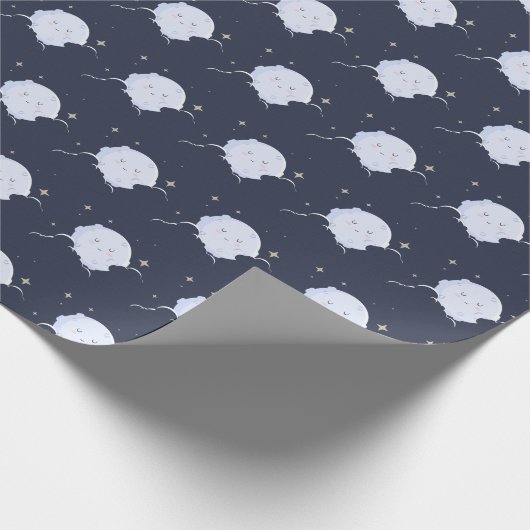 Ich bin für dich Valentine über dem Mond Geschenkpapier (Ecke)