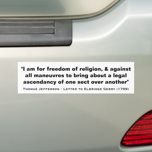 Ich bin für die Religionsfreiheit von Thomas Jeffe Autoaufkleber (Auf Auto)