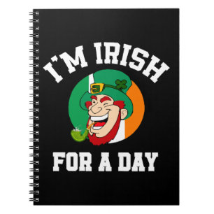 Ich bin für einen Tag Ire am St. Patricks Tag Sham Notizblock