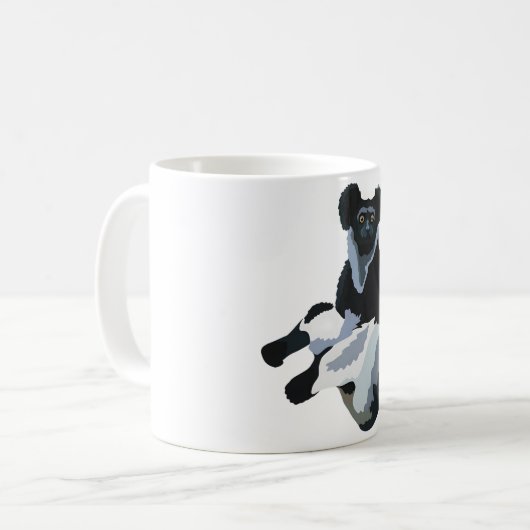 Ich bin für Indri Lemur Kaffeetasse (Vorderseite Links)