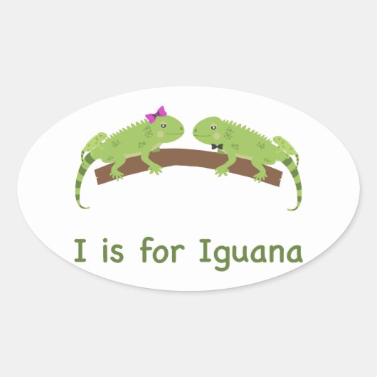 Ich bin für Leguana Ovaler Aufkleber (Vorderseite)