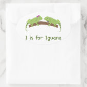 Ich bin für Leguana Ovaler Aufkleber (Tasche)