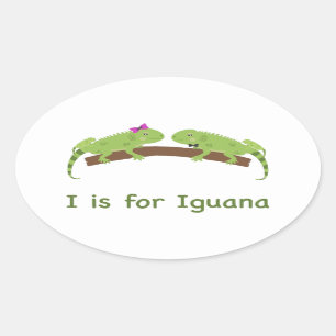 Ich bin für Leguana Ovaler Aufkleber