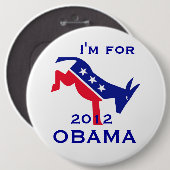 Ich bin für OBAMA-Knopf Button (Vorne & Hinten)
