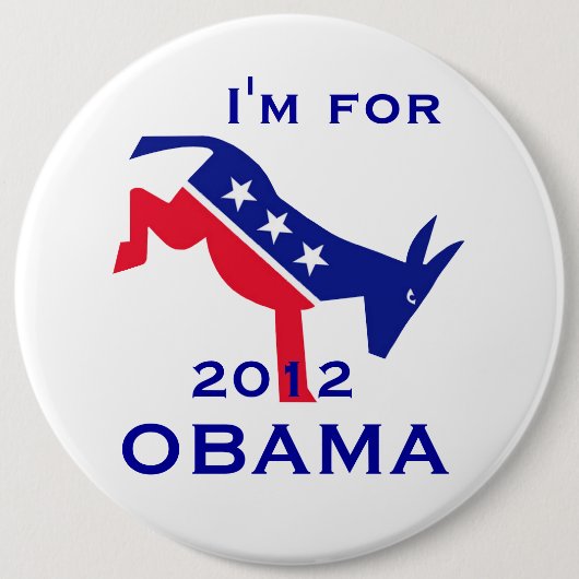 Ich bin für OBAMA-Knopf Button (Vorderseite)