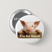 Ich bin für Sarah-Knopf Button (Vorne & Hinten)