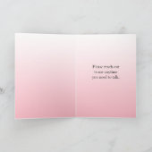 Ich bin für Sie da, um eine schwierige Zeit zu übe Karte (Innenseite)