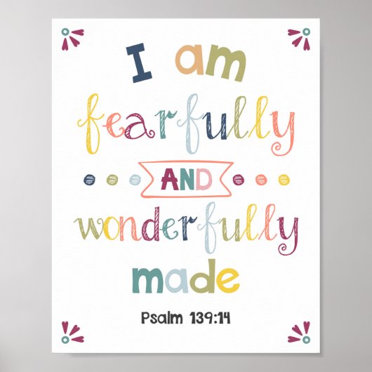 Ich bin furchtbar und wunderbar Christliche Kinder Poster (Vorne)
