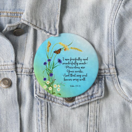 Ich bin furchtbar und wunderbar gemacht button (Beispiel)