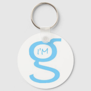 Ich bin G-Schlüsselanhänger mit blauem Logo Schlüsselanhänger
