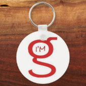 Ich bin G Schlüsselanhänger mit Rotem Logo (Vorderseite)