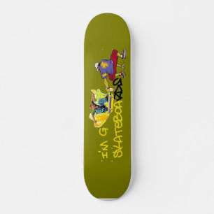 Ich bin G Skateboard-Graffiti - grün/gelb Skateboard