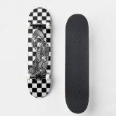Ich bin G Skater Boy Checkered Skateboard (Vorderseite)