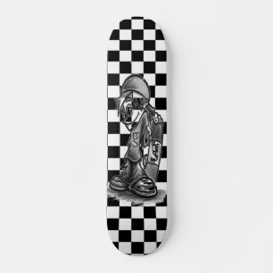 Ich bin G Skater Boy Checkered Skateboard