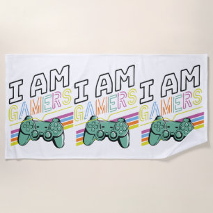 Ich bin Gamers - Retro Neon Gaming Design Strandtuch