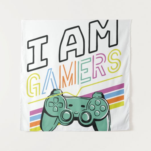 Ich bin Gamers - Retro Neon Gaming Design Wandteppich (Vorderseite)