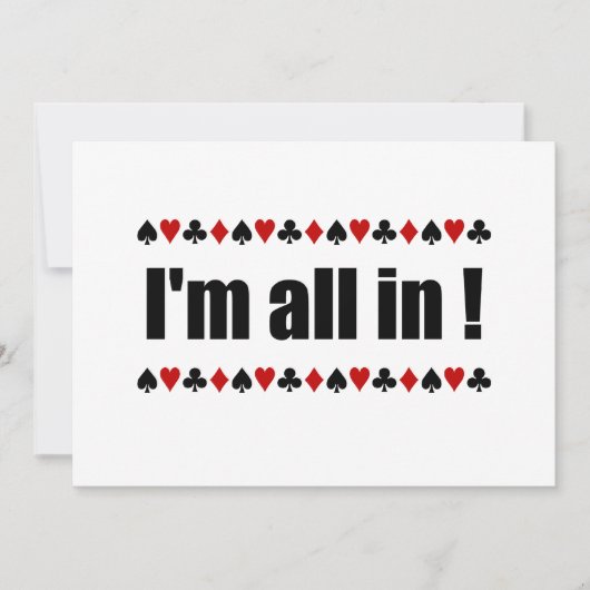 Ich bin ganz im Poker Einladung (Vorderseite)