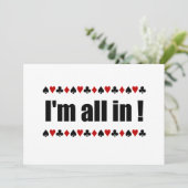 Ich bin ganz im Poker Einladung (Stehend Vorderseite)