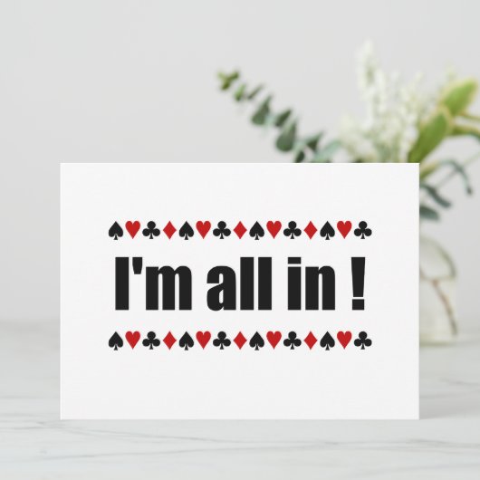 Ich bin ganz im Poker Einladung (Stehend Vorderseite)