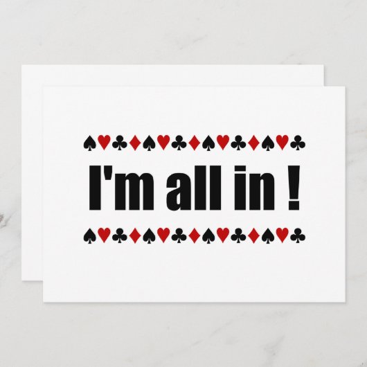 Ich bin ganz im Poker Einladung (Vorne/Hinten)