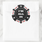 Ich bin ganz im Poker Runder Aufkleber (Tasche)