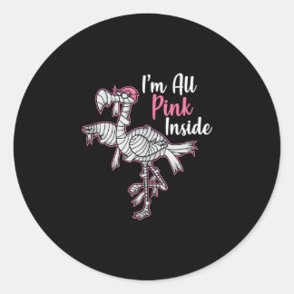 Ich bin ganz pink Inside Funny Halloween Flamingo Runder Aufkleber