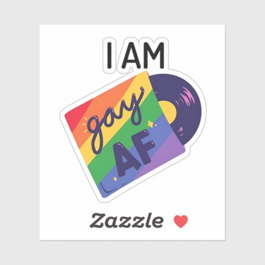 Ich bin Gay AF Funny LGBT Pride Monat Aufkleber (Blatt)