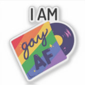 Ich bin Gay AF Funny LGBT Pride Monat Aufkleber (Vorderseite)