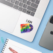 Ich bin Gay AF Funny LGBT Pride Monat Aufkleber (Laptop mit iPhone)