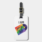 Ich bin Gay AF Funny LGBT Pride Monat Gepäckanhänger (Vorderseite vertikal)