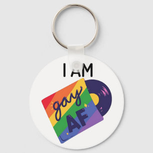 Ich bin Gay AF Funny LGBT Pride Monat Schlüsselanhänger