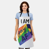 Ich bin Gay AF Funny LGBT Pride Monat Schürze (Getragen)