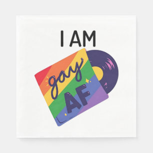 Ich bin Gay AF Funny LGBT Pride Monat Serviette